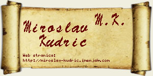 Miroslav Kudrić vizit kartica
